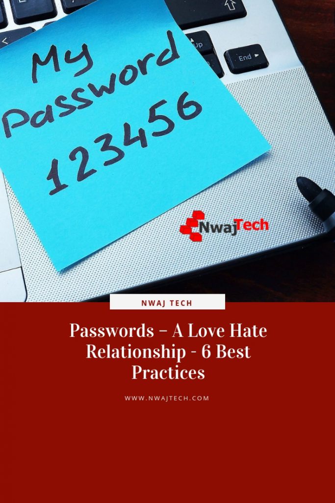 Passwords – A Love Hate Relationship - 6 Best Practices pin