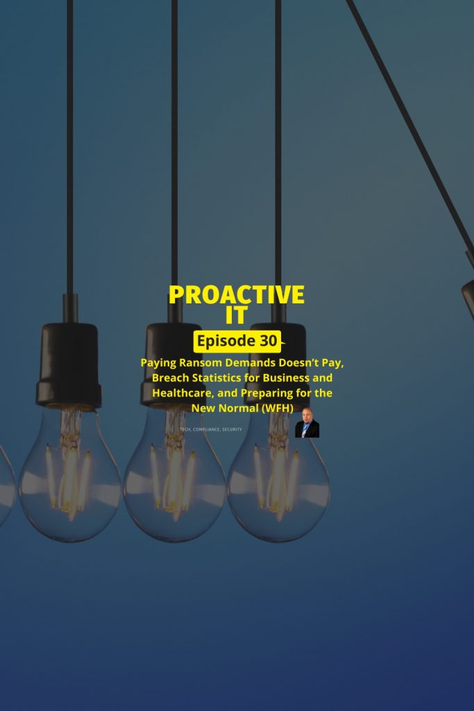 Paying Ransom Demands Doesn’t Pay, Breach Statistics for Business and Healthcare, and Preparing for the New Normal (WFH) IGS